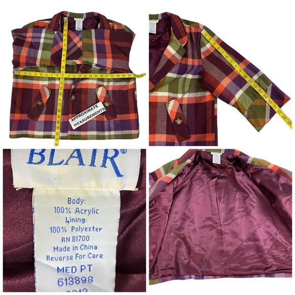 Blair Blazer Womens PM Plaid Jacket Cabin Check Career Professional Work Office - Picture 12 of 16